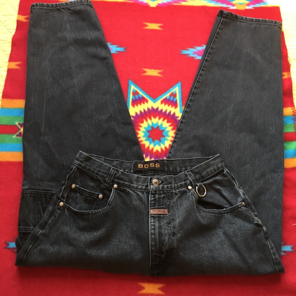 Vintage Hugo Boss Black Denim Jeans  USA  32/30 - Picture 2 of 8